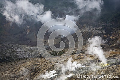 Beautiful landscape of mount Papandayan. Papandayan Mountain is one of the favorite place to hike on Garut Stock Photo