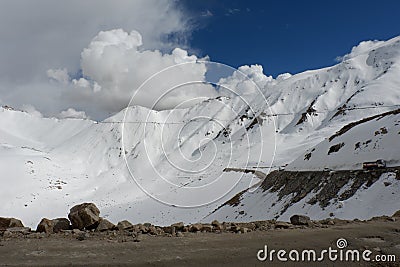 Snowy Himalaya mountain in winter Stock Photo