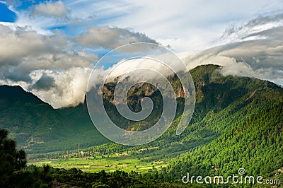 Beautiful landscape of the mountains in La Palma Stock Photo