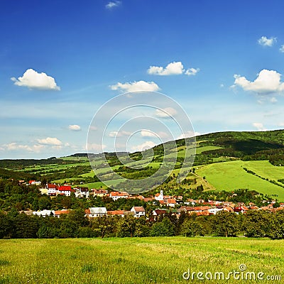 Beautiful landscape in the mountains in summer. Czech Republic - the White Carpathians - Europe. Stock Photo
