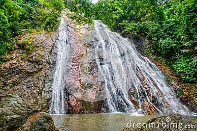 Beautiful landscape with Na Muang waterfall in the jungles at the Koh Samui.Thailand. Stock Photo