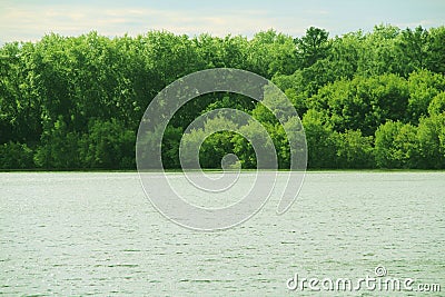 Beautiful landscape near a wide river Stock Photo