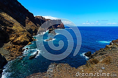 Beautiful landscape at the north coast of Ponta de Sao Lourenco, Madeira, Portugal Stock Photo