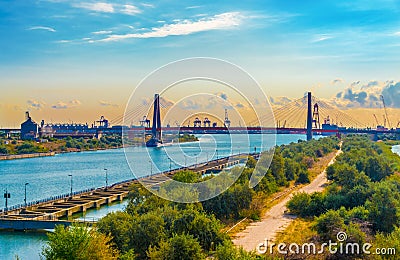 Agigea bridge infrastructure of Constanta Stock Photo