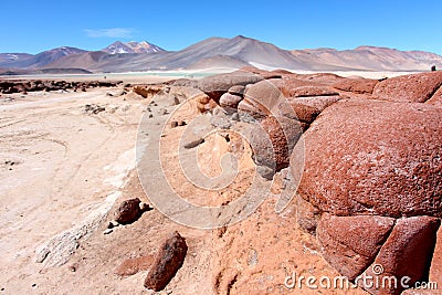 Beautiful landscape over the salt flats Stock Photo