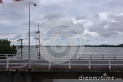 Beautiful landscape, Premtinsulanonda Bridge, Songkhla Province, Thailand Stock Photo