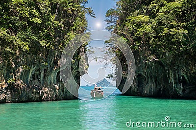 Beautiful landscape of rocks mountain and crystal clear sea with Editorial Stock Photo