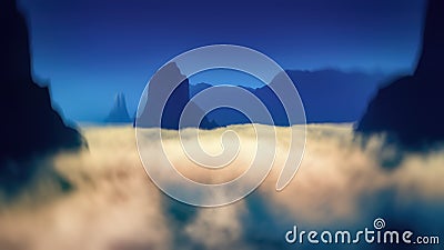 Beautiful landscape and scenery in rural chile 3d rendering Stock Photo