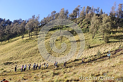 Beautiful landscape in Semeru mountain Editorial Stock Photo