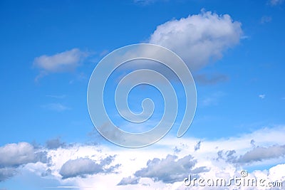 Beautiful landscape with skies and white clouds Stock Photo