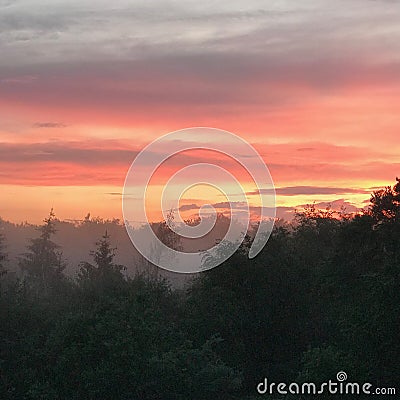 Beautiful landscape of the small town of Heusenstamm Stock Photo