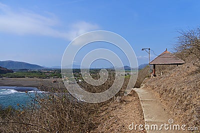 Beautiful landscape at the top of Teluk Cinta in Jember, Indonesia. Stock Photo