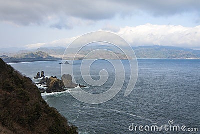 Beautiful landscape at the top of Teluk Cinta in Jember, Indonesia. Stock Photo