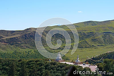 Beautiful landscape view of Mati Temple in Zhangye Gansu China Stock Photo