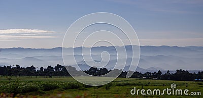 Landscape of Volcanoes National Park, Rwanda Stock Photo