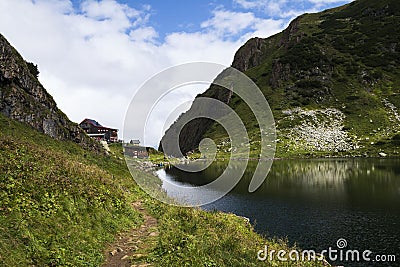 Beautiful landscape with Wildsee Lake Wildseelodersee and the Wildseeloderhaus Stock Photo