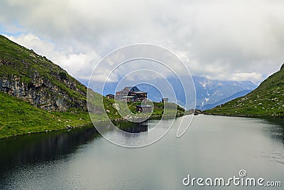 Beautiful landscape with Wildsee Lake Wildseelodersee and the Wildseeloderhaus Stock Photo