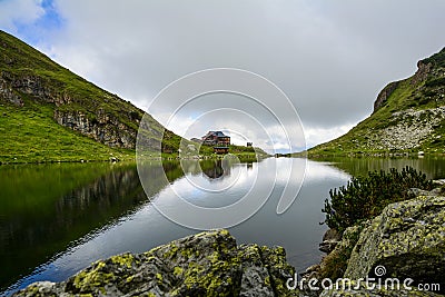 Beautiful landscape with Wildsee Lake Wildseelodersee and the Wildseeloderhaus Stock Photo