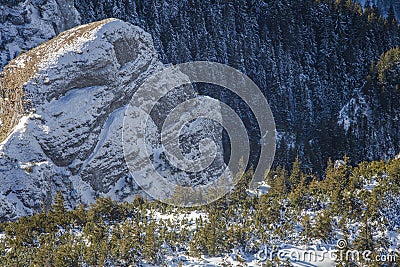 Beautiful landscape of winter rock Stock Photo