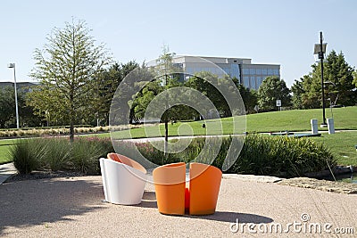 Beautiful landscapes design in Hall Park Frisco Stock Photo