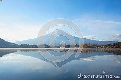 Beautiful landscapes view Mt.Fuji of Japan in the morning Stock Photo