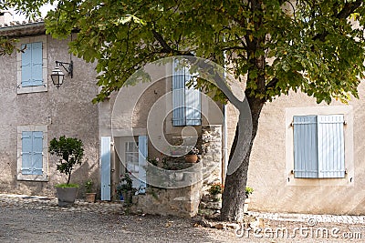Beautiful Languedoc country farmhouse with steps and tree Editorial Stock Photo