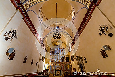 The Beautiful Larger Chapel of the Historic Old West Spanish Mission San Jose Stock Photo