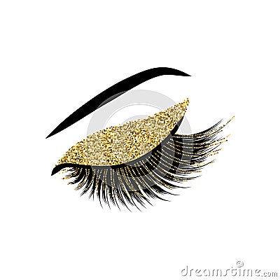 Lashes with glitter vector illustration Vector Illustration