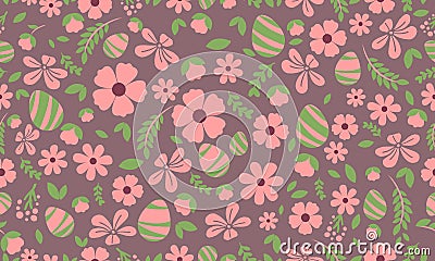 Beautiful leaf and floral design, for Easter pattern background design Vector Illustration