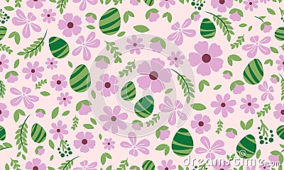 Beautiful leaf and floral design, for Easter pattern background design Vector Illustration