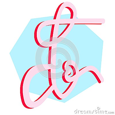 Beautiful Letter D Logo on the Blue Background Vector Illustration