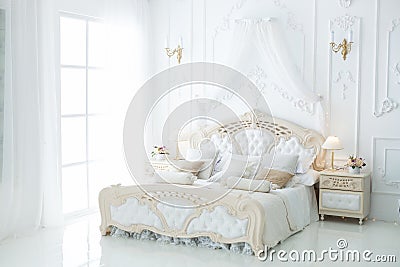 Beautiful light bedroom Stock Photo