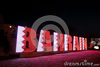 Beautiful lighting on 42nd National day celebration at Bahrain Editorial Stock Photo