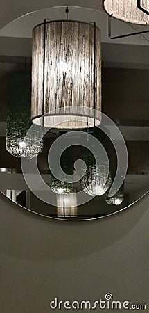 Beautiful lights design in restaurant Stock Photo