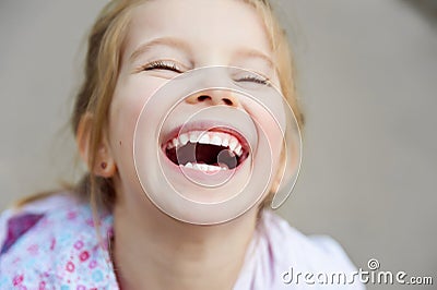 Beautiful liitle girl close-up Stock Photo