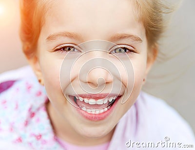 Beautiful liitle girl close-up Stock Photo