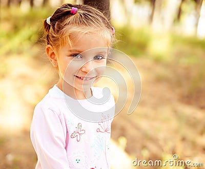 Beautiful liitle girl close-up Stock Photo