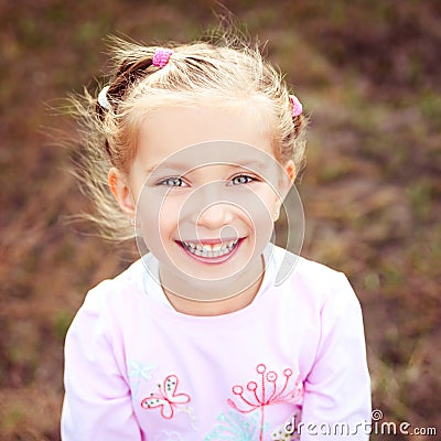 Beautiful liitle girl close-up Stock Photo