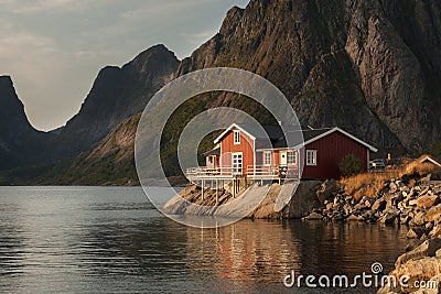 Beautiful litle house in a lake or in a large river Stock Photo