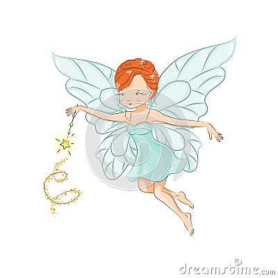 The beautiful little fairy. Vector Illustration