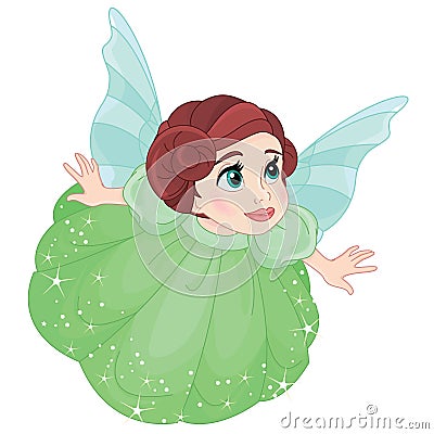 Beautiful little fairy girl Vector Illustration