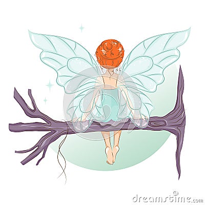 The beautiful little fairy. Vector Illustration