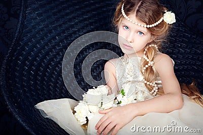 Beautiful little girl in princess dress Stock Photo
