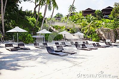 Beautiful little hotel on a tropical exotic resort Stock Photo