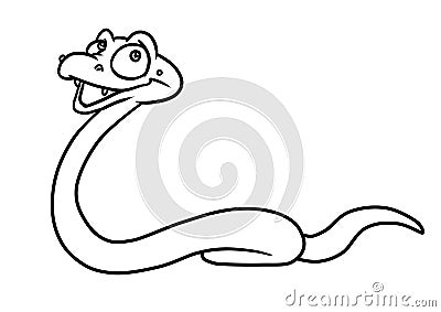 beautiful little snake thinking lunch mouse illustration coloring cartoon Cartoon Illustration