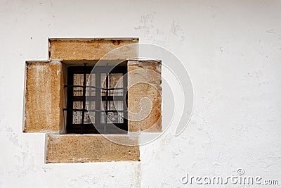 Beautiful little stone window Stock Photo