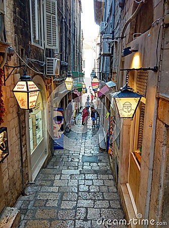 Beautiful little streets in Dubrovnik Editorial Stock Photo