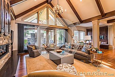 Beautiful living room in new luxury home Stock Photo