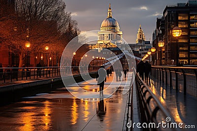 Beautiful London and the river , London City Ai generated Stock Photo