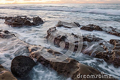 Beautiful long exposure seascape. Stock Photo